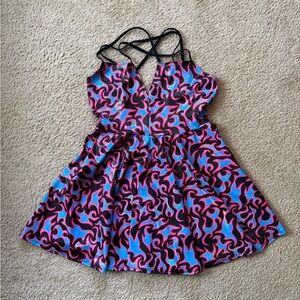 Black Dragon Flame Crossover Dress